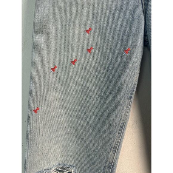 AGOLDE JEANS 90'S HIGH RISE PINCH WAIST STRAIGHT DISTRESSED SIZE 23 #54667 - Picture 13 of 16